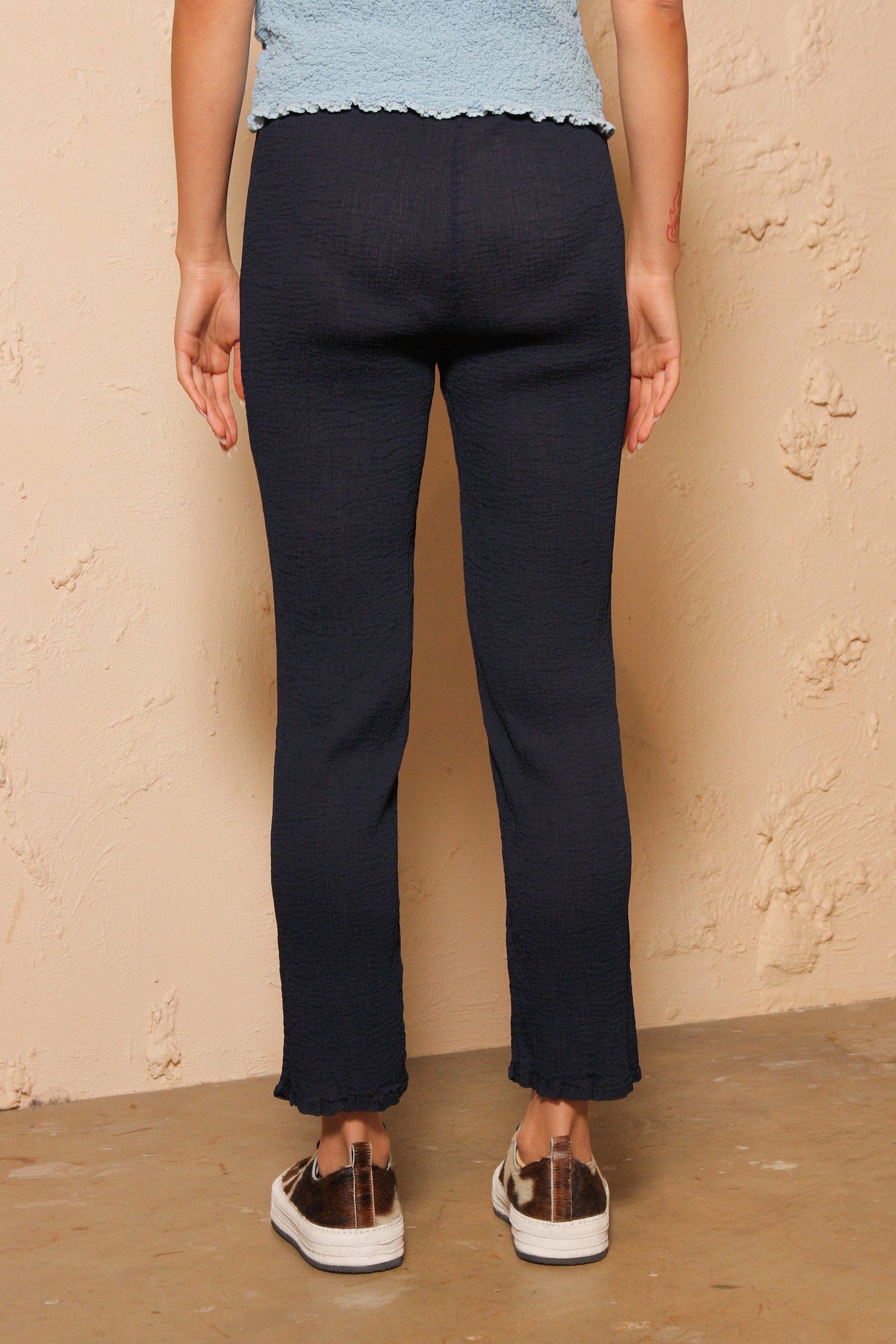 Crepe Straight Pant Navy
