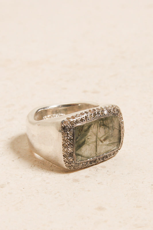 Lussi Green Rutilated Quartz Ring