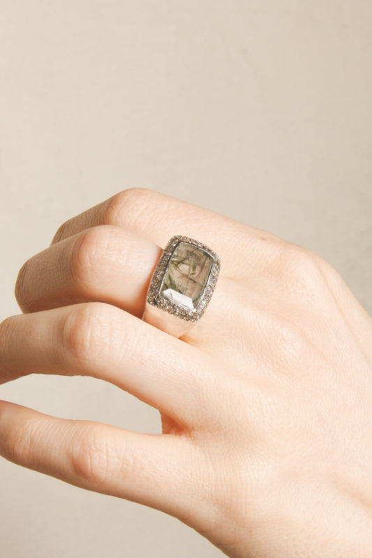 Lussi Green Rutilated Quartz Ring