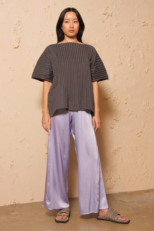Boxy Cotton Linen Top Slate