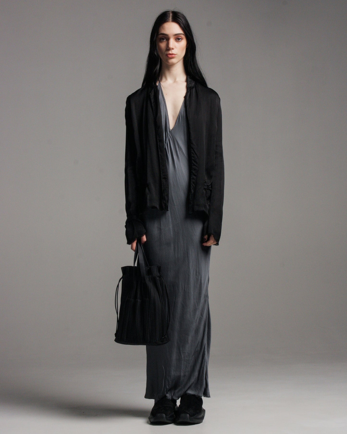 Black Pleats Tote Bag