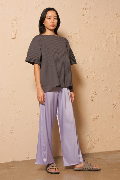 Boxy Cotton Linen Top Slate