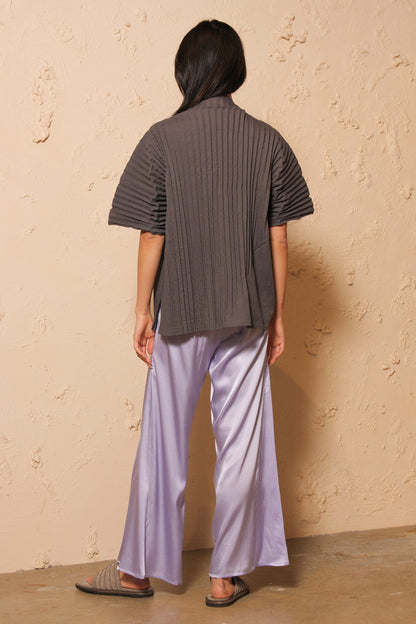 Boxy Cotton Linen Top Slate