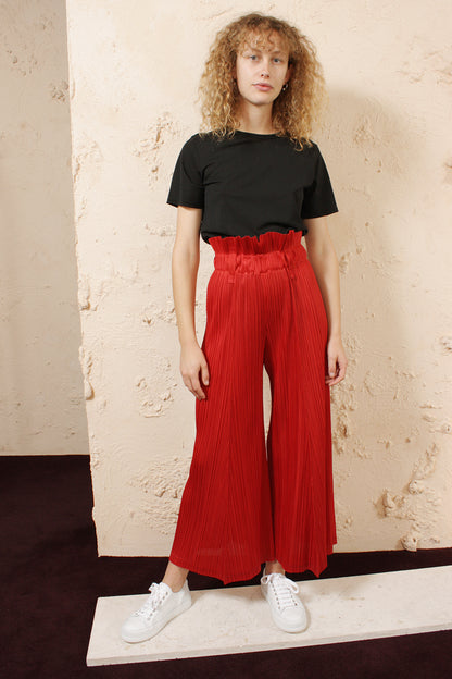 Red Wide Leg Trouser