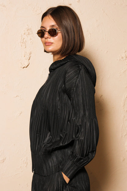 Fluffy Pleats Hoodie