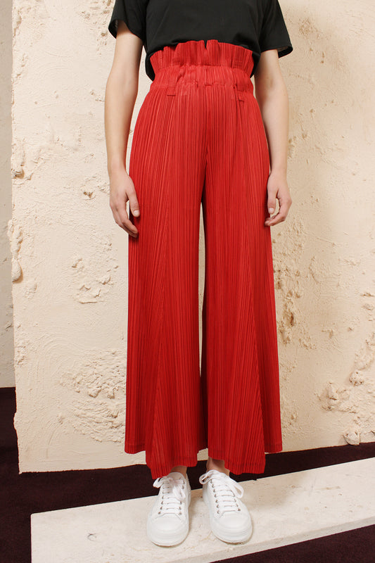 Red Wide Leg Trouser