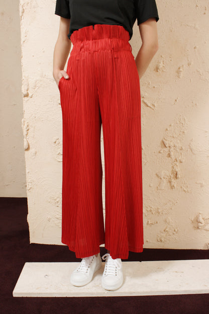 Red Wide Leg Trouser