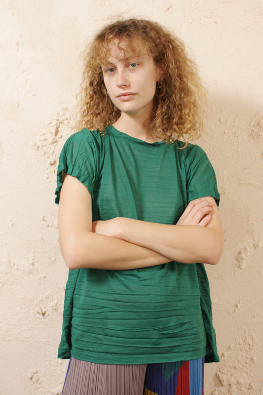 Crinkled Tee Green