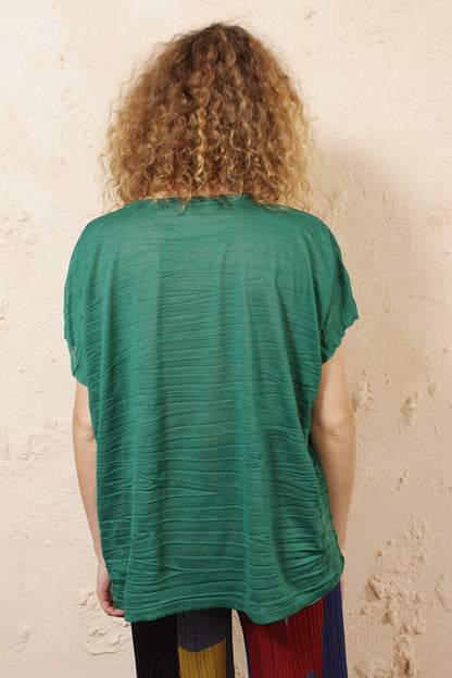 Crinkled Tee Green