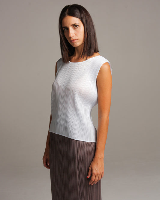 Light Blue Pleated Tank