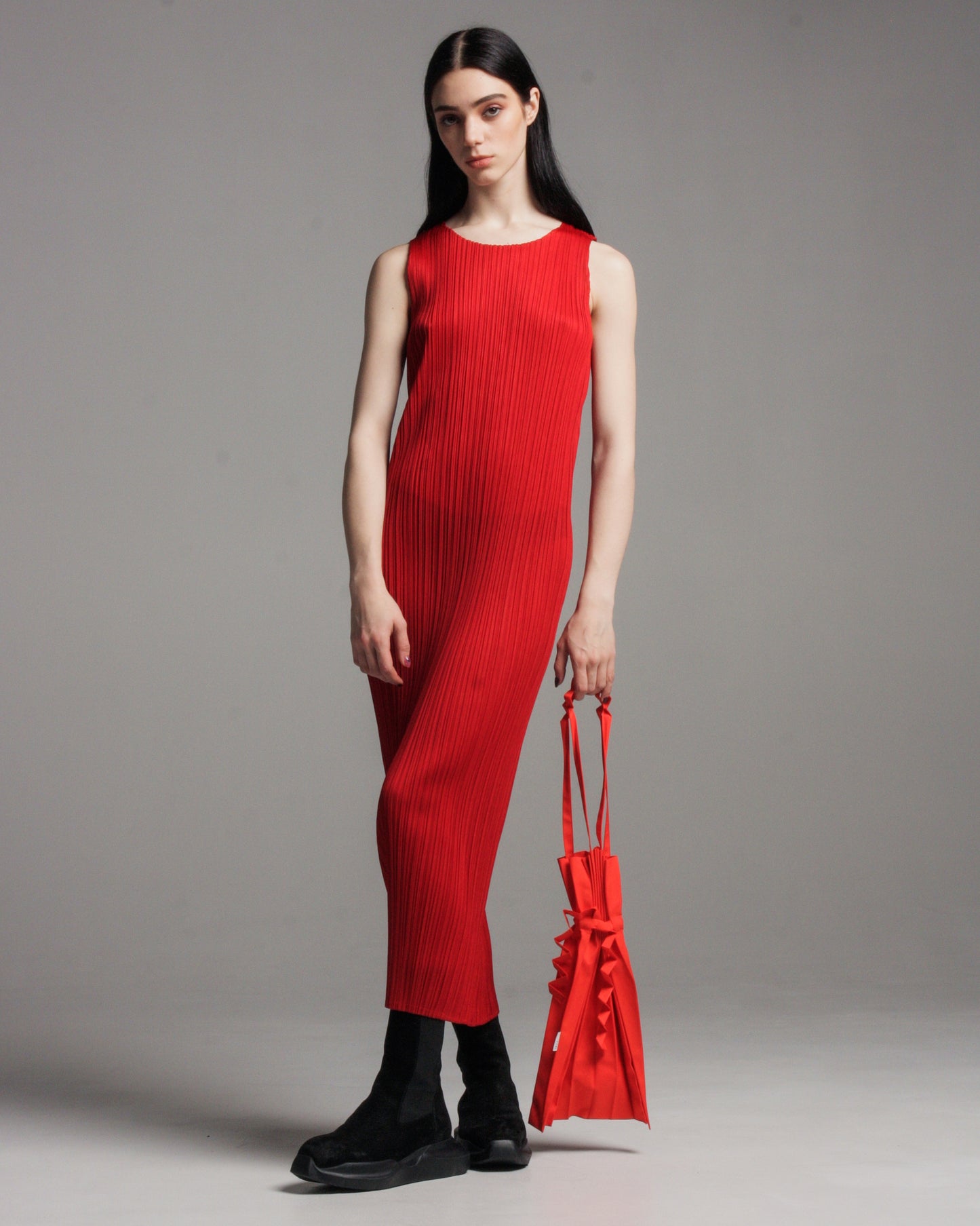 Red Tape Pleats Bag
