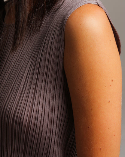 Grey Pleated Tank