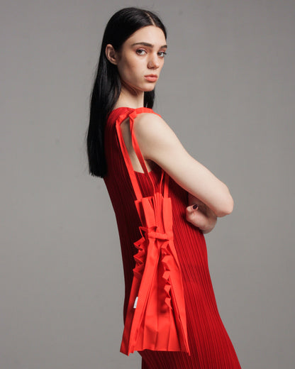 Red Tape Pleats Bag