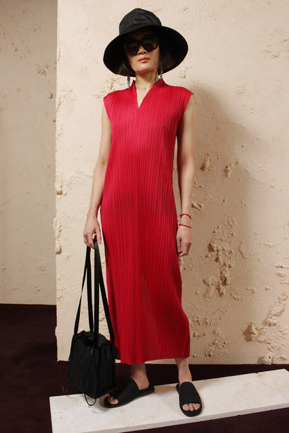 Pink V neck dress