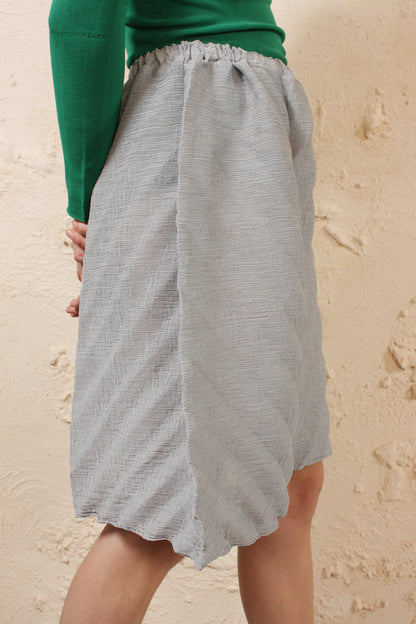 Silver Crepe Skirt