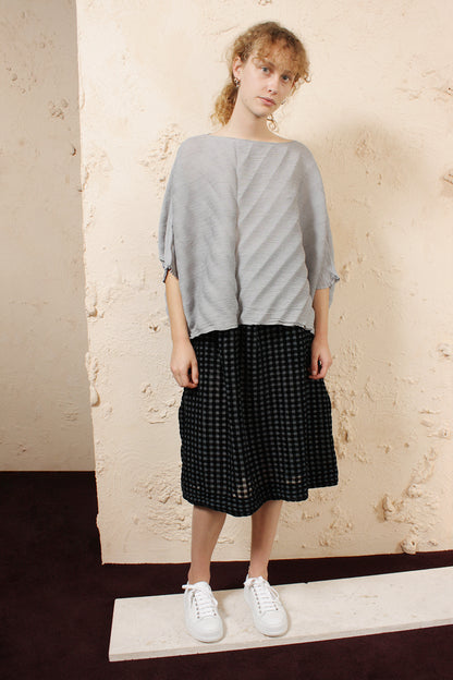 Silver Crepe Top