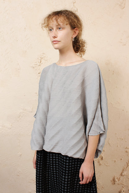 Silver Crepe Top