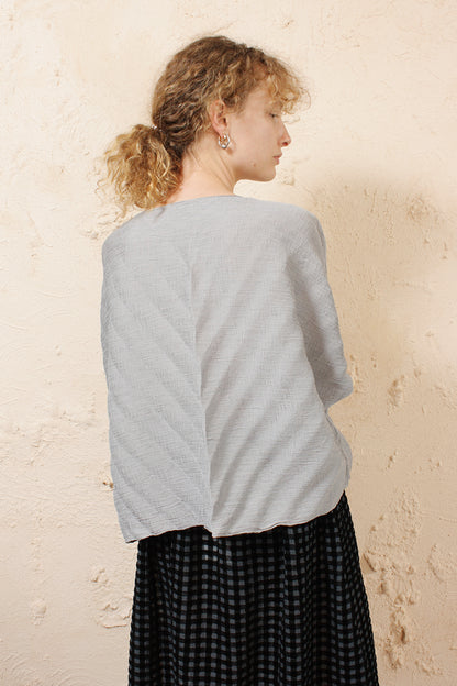 Silver Crepe Top