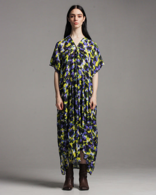 Daegan Lime Purple Volume Dress