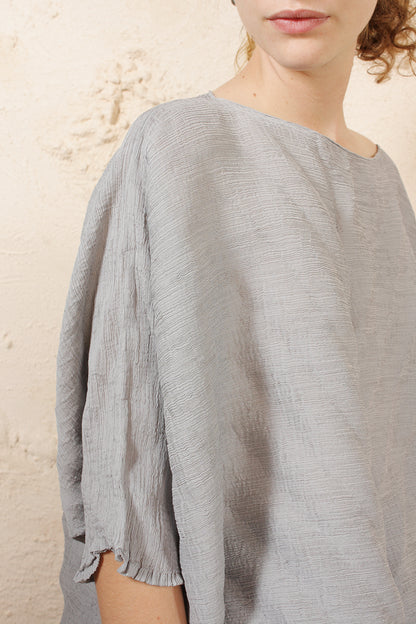 Silver Crepe Top