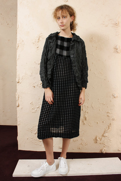 Crinkled Cardigan Black