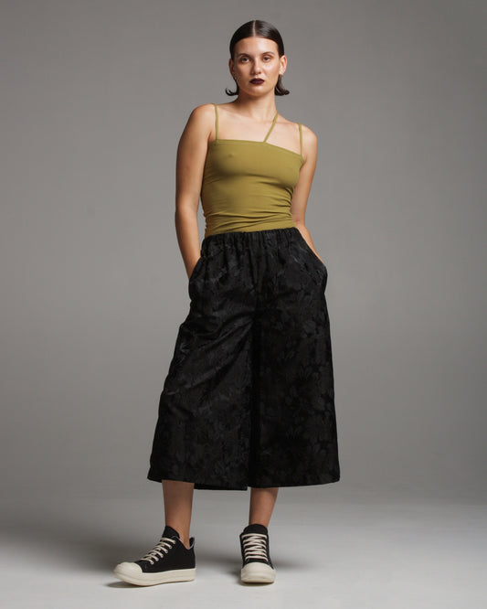 Floral Jacquard Wide Trouser