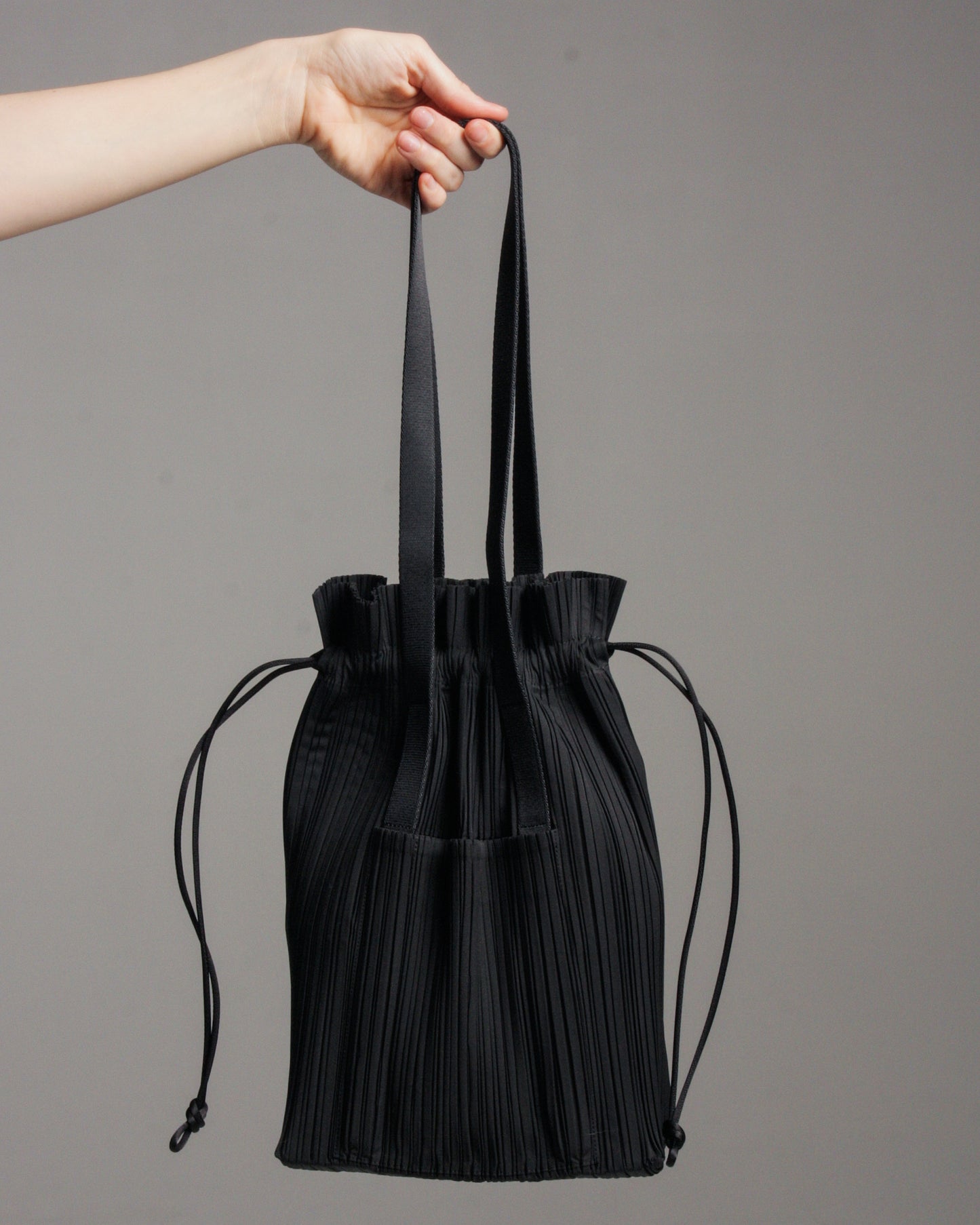 Black Pleats Tote Bag