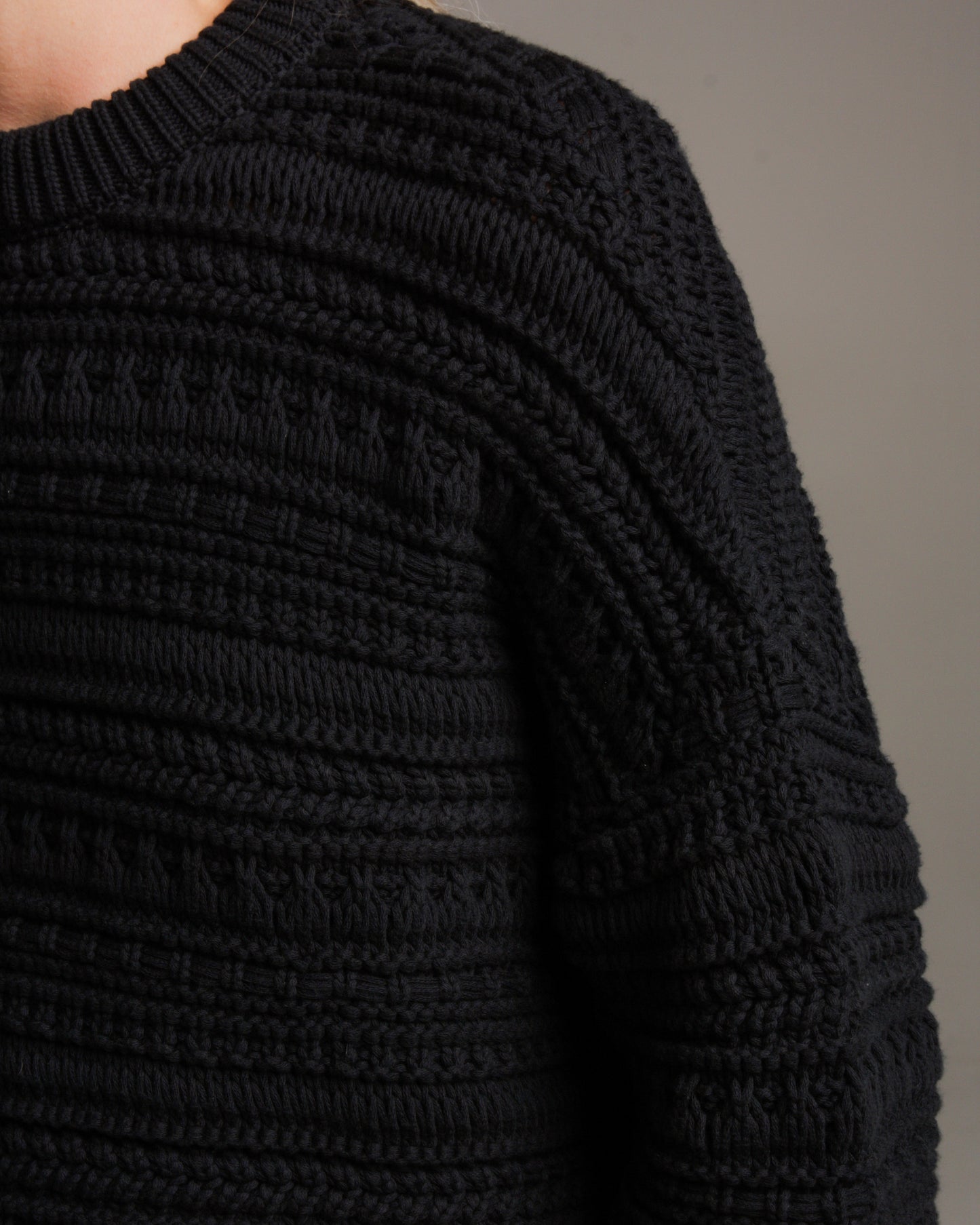 Kamron Navy Crochet Sweater