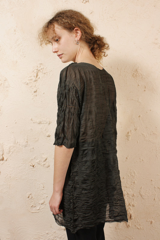 Sheer Crinkled Top