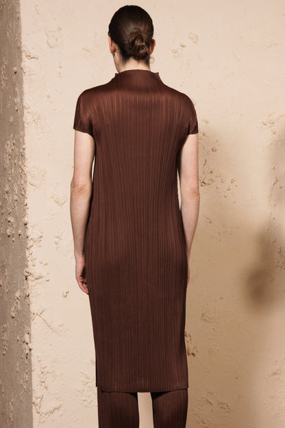 High Neck Dress Brown