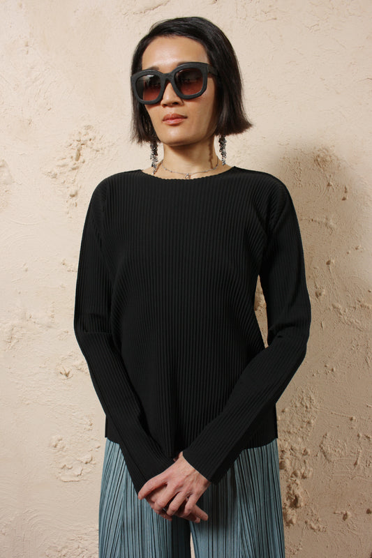 Pleated Long Sleeve Top