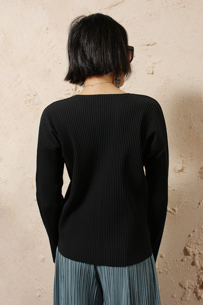 Pleated Long Sleeve Top
