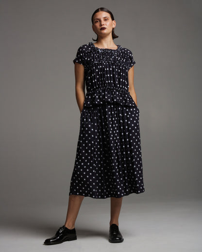 Navy Polka Dot Skirt