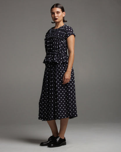 Navy Polka Dot Skirt
