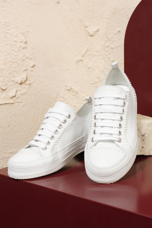 Bianco Leather Sneakers