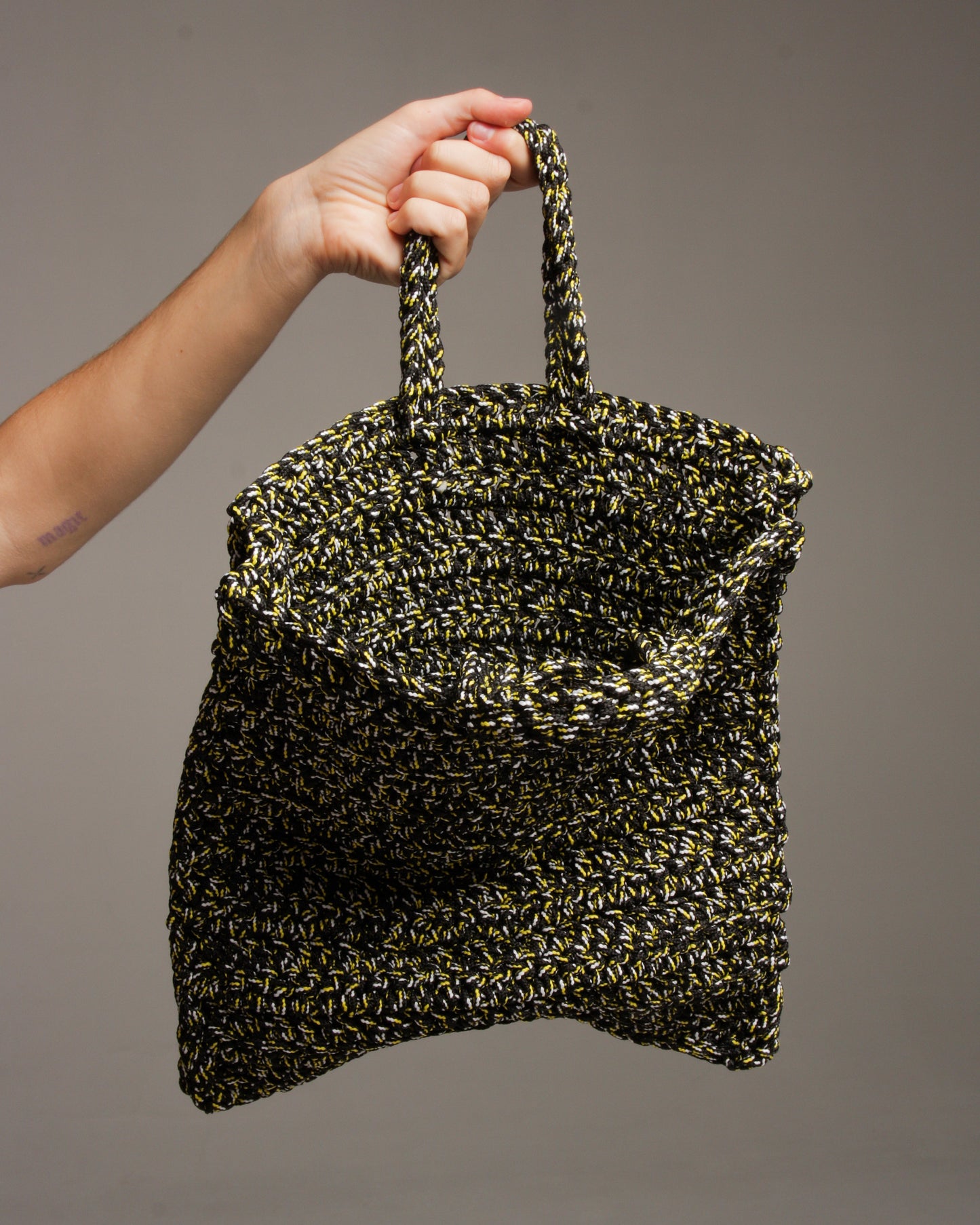 Atol Black and Yellow Crochet Bag