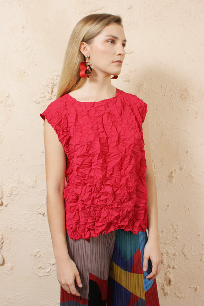 Crinkled Tank Pink