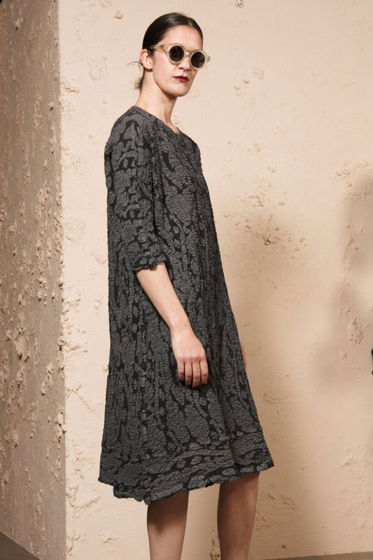 Ink Leaf Print Dress