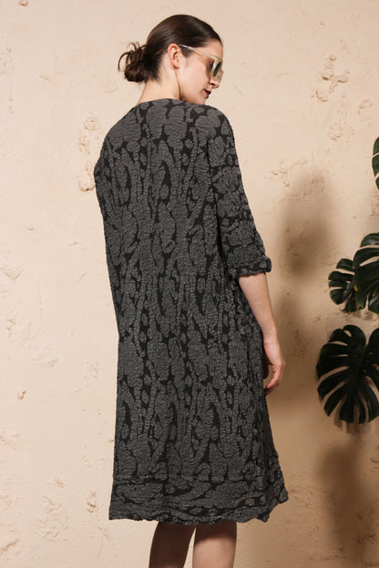Ink Leaf Print Dress