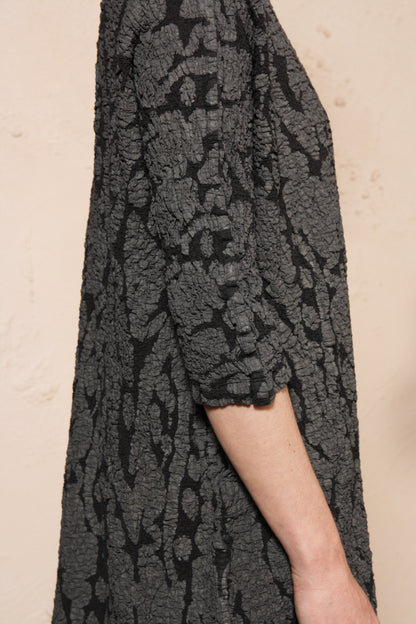 Ink Leaf Print Dress