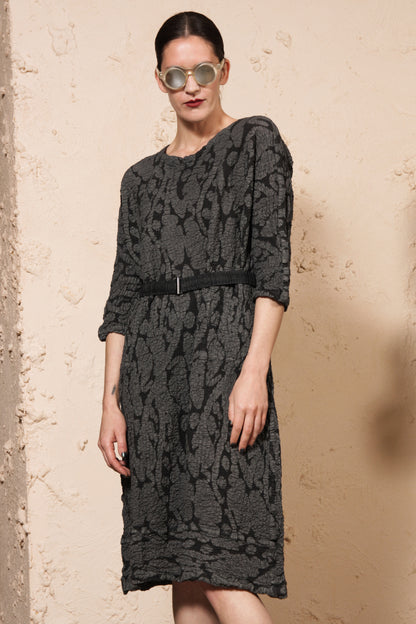 Ink Leaf Print Dress