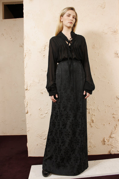 Sheer Pleated Blouse