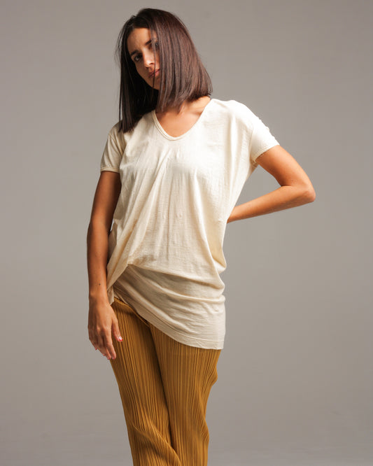 Natural Hemp Blend Hiked Tee