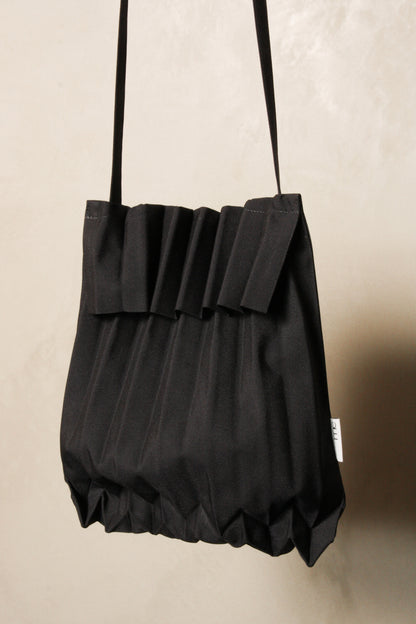 Chambray Pleated Tote Crossbody