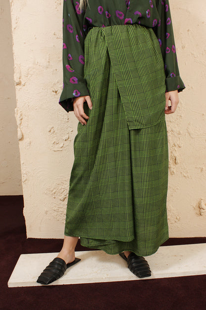 SAJKA CHECK SKIRT GREEN