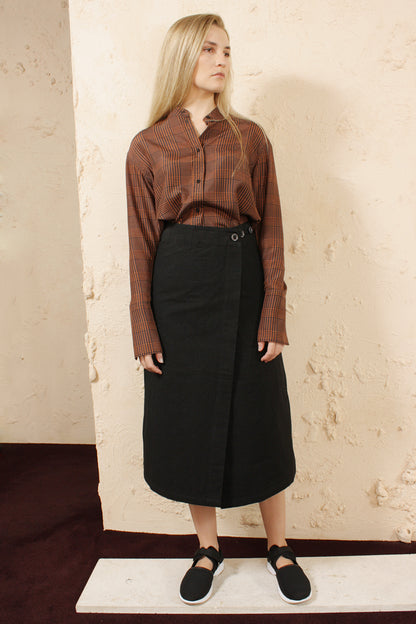TARA ORANGE CHECK SHIRT