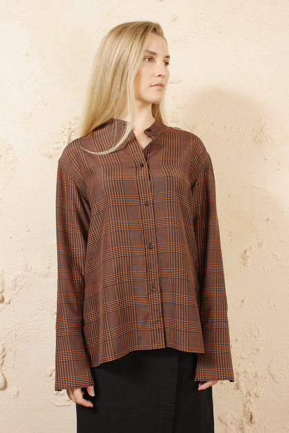 TARA ORANGE CHECK SHIRT
