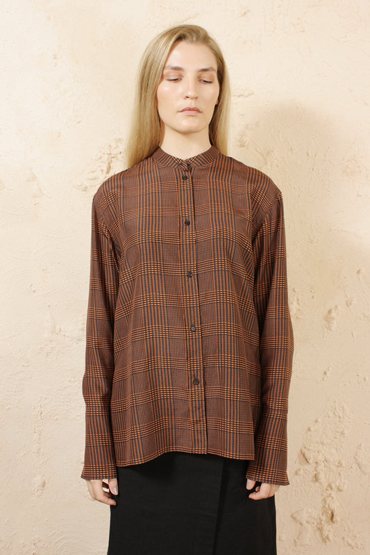 TARA ORANGE CHECK SHIRT