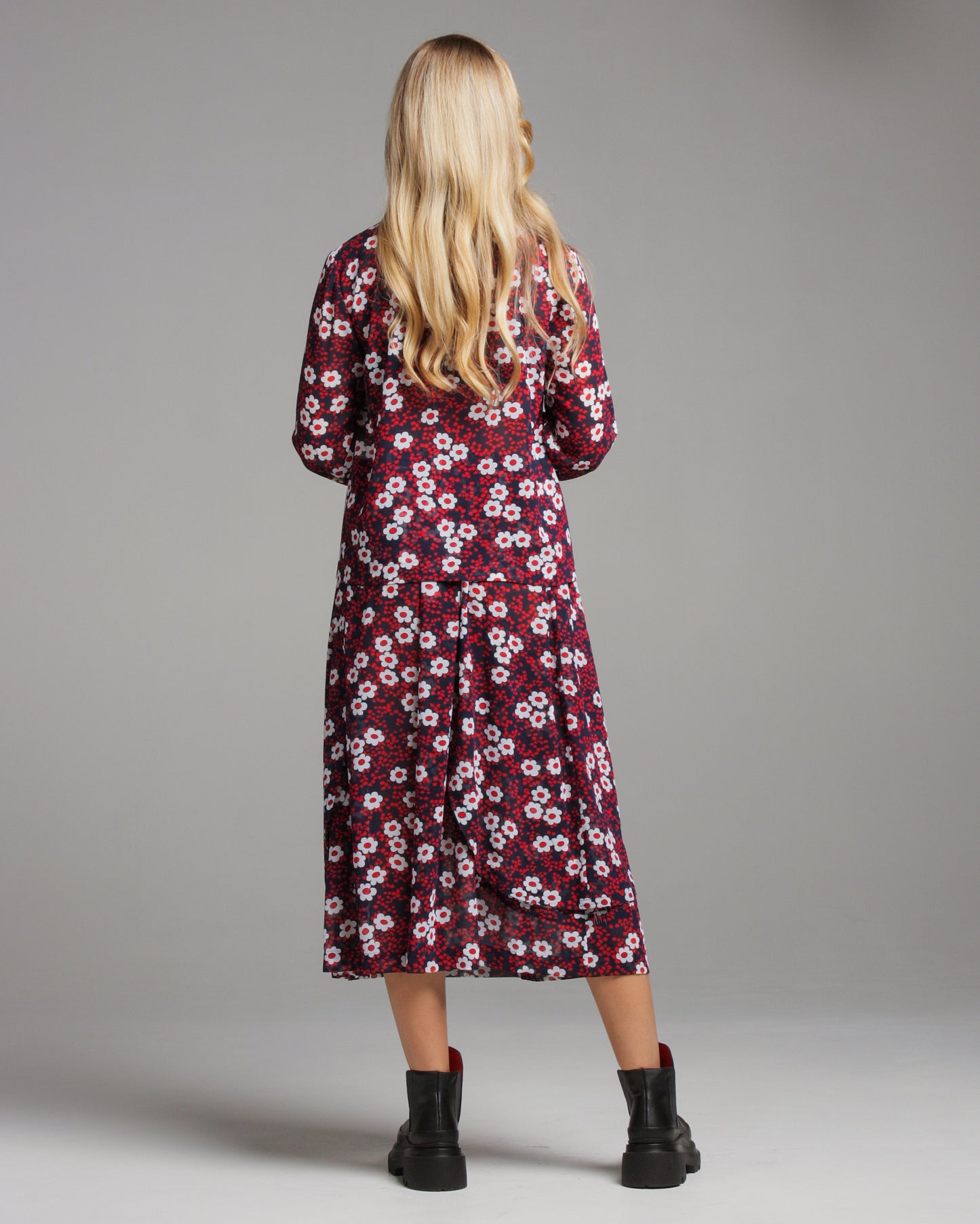 Red Floral Print Skirt