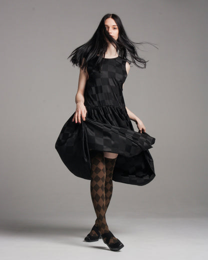 Black Check Ardal Dress